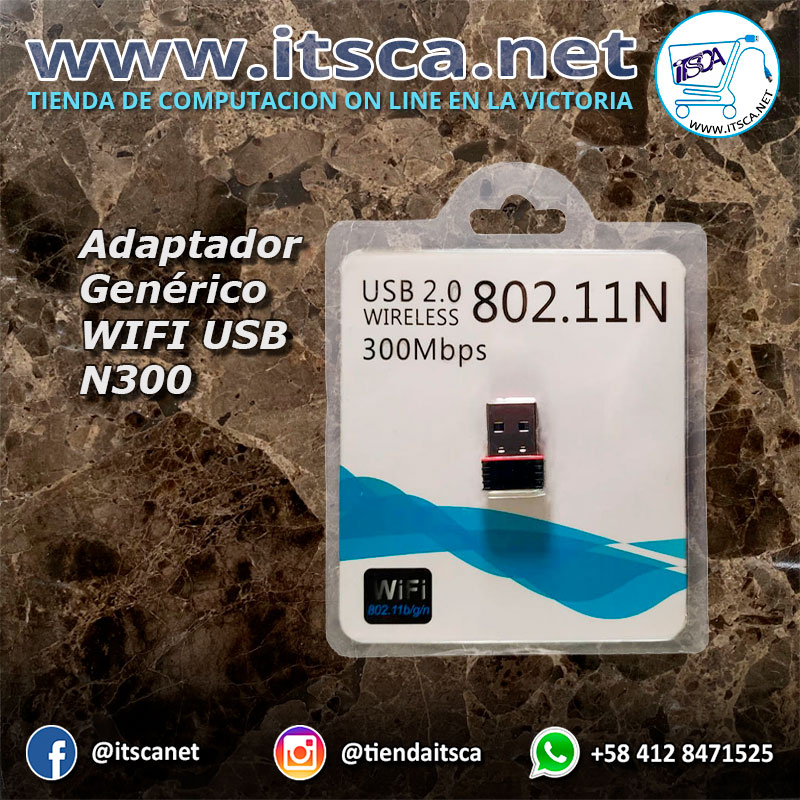ITSCA - Adaptador Generico WIFI USB N300
