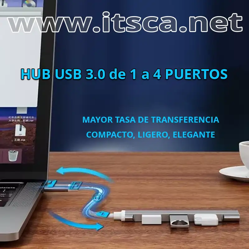ITSCA - Hub Usb 3.0 Multipuertos 4 en 1