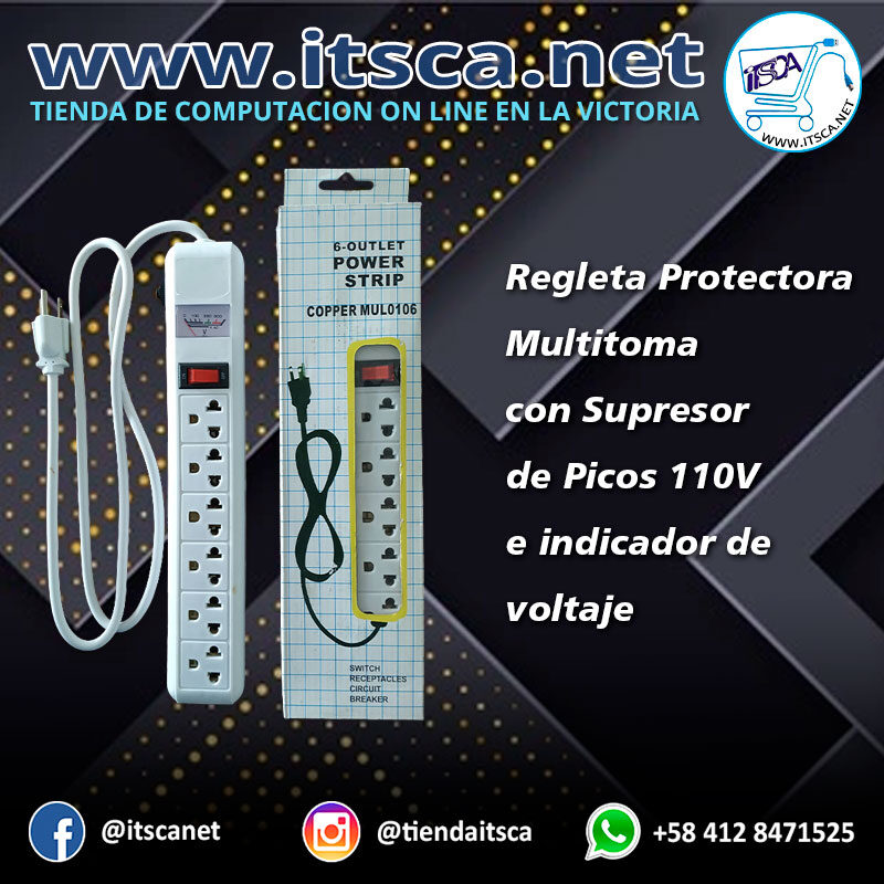 ITSCA - Regleta Multitoma con Voltimetro