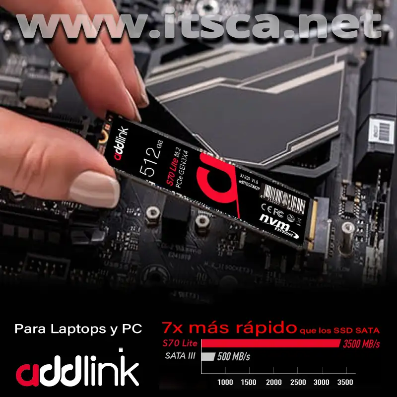 ITSCA - SSD M.2 512GB addlink S70 Lite PCIe GEN3x4